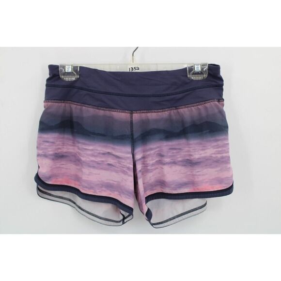 Lululemon Beachscape Groovy Run Pink Purple Ombré Shorts Size 6 - Picture 1 of 6